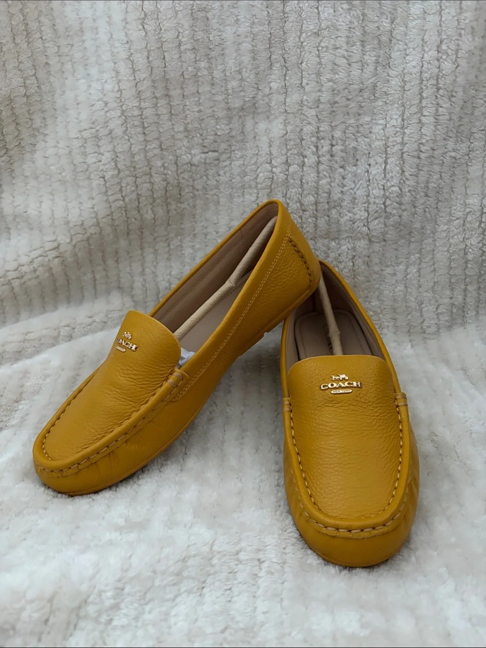 COACH Woman's Yellow Gold Marley Leather Loafers